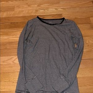 Long sleeve black and white striped shirt